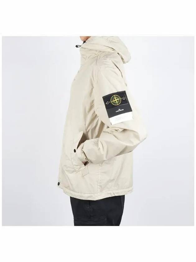 4100092 Crinkle Reps R-NY Wind Resistant Anti Drop Hooded Jacket Sand - STONE ISLAND - BALAAN 4