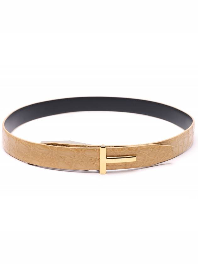 Men's T Logo Crocodile Belt - TOM FORD - BALAAN 4