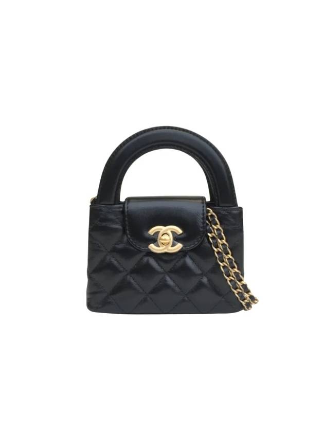 Classic Chain Shiny Aged Calfskin Mini Bag Black - CHANEL - BALAAN 1