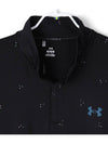 Men's Playoff Printed Half Zip Long Sleeve T-Shirt Black - UNDER ARMOUR - BALAAN 4