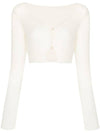 Le Alzou Cropped Mohair Cardigan White - JACQUEMUS - BALAAN 1