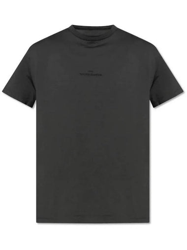 Reverse Embroidered Logo Stitched Cotton Short Sleeve T-Shirt Dark Grey - MAISON MARGIELA - BALAAN 1