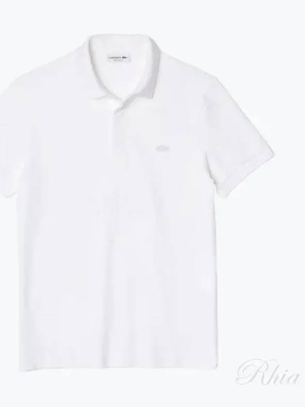 Men's Paris Regular Fit Stretch Cotton Pique Short Sleeve Polo Shirt White - LACOSTE - BALAAN 2