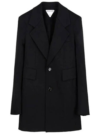 Curved Light Wool Jacket Black - BOTTEGA VENETA - BALAAN 2