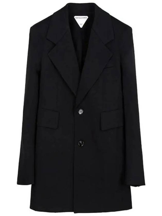 Curved Light Wool Jacket Black - BOTTEGA VENETA - BALAAN 2