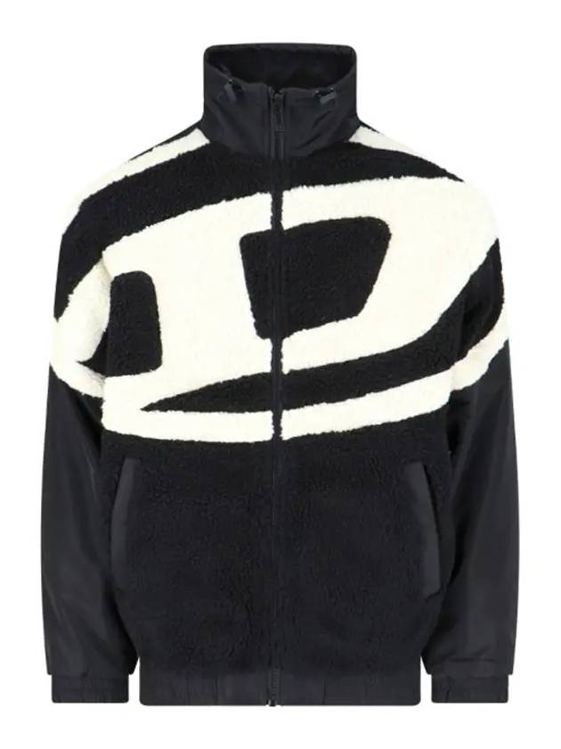 S Ovady Logo Teddy Fleece Track Jacket Black - DIESEL - BALAAN 2