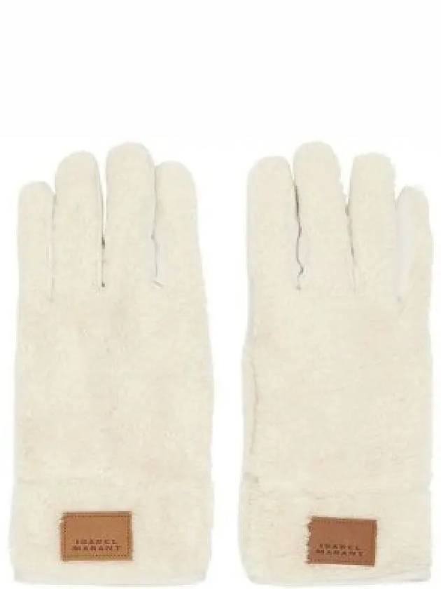 Furka Logo Patch Gloves Ecru - ISABEL MARANT - BALAAN 2