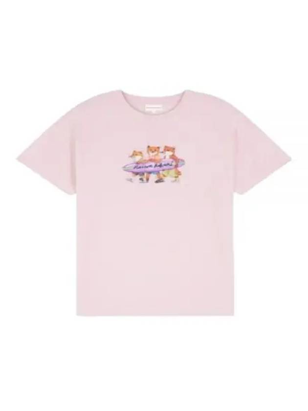 Surfing Foxes Short Sleeve T-shirt Milkshake - MAISON KITSUNE - BALAAN 2