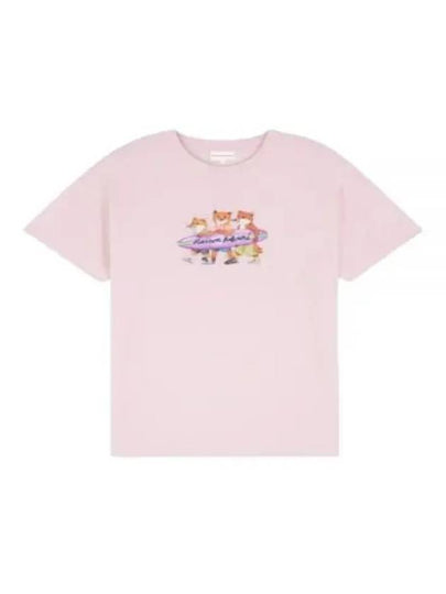 Surfing Foxes Short Sleeve T-shirt Milkshake - MAISON KITSUNE - BALAAN 2