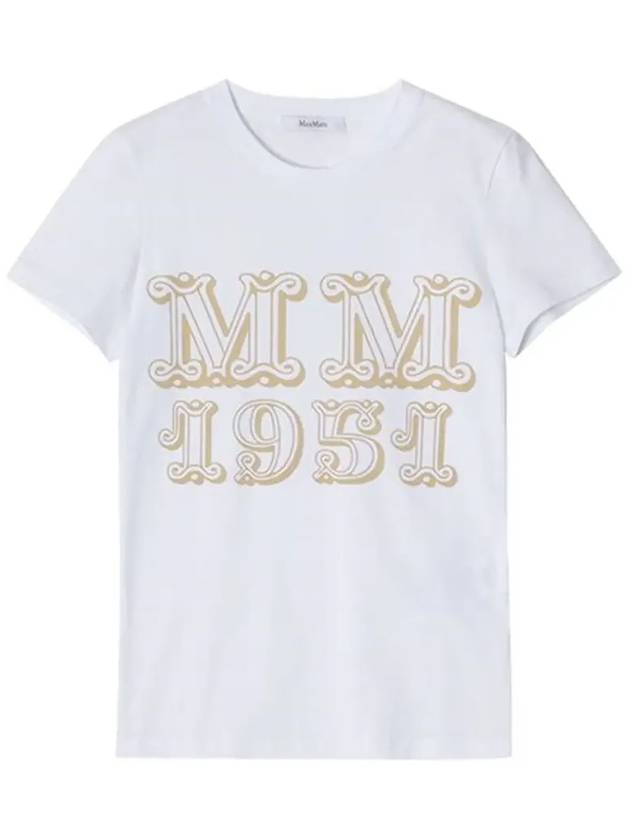 Women's Mincio Logo Cotton Short Sleeve T-Shirt White - MAX MARA - BALAAN 5