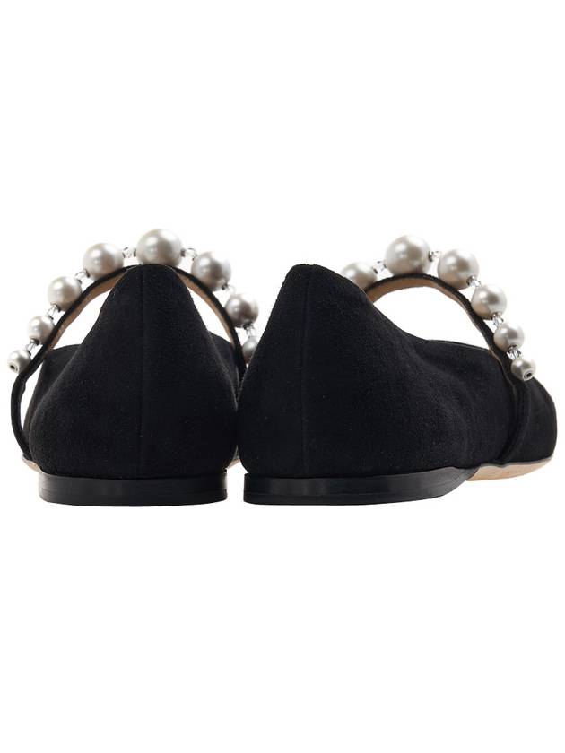 Women s Suede Flat Shoes ADE SZR BLACK WHITE - JIMMY CHOO - BALAAN 4