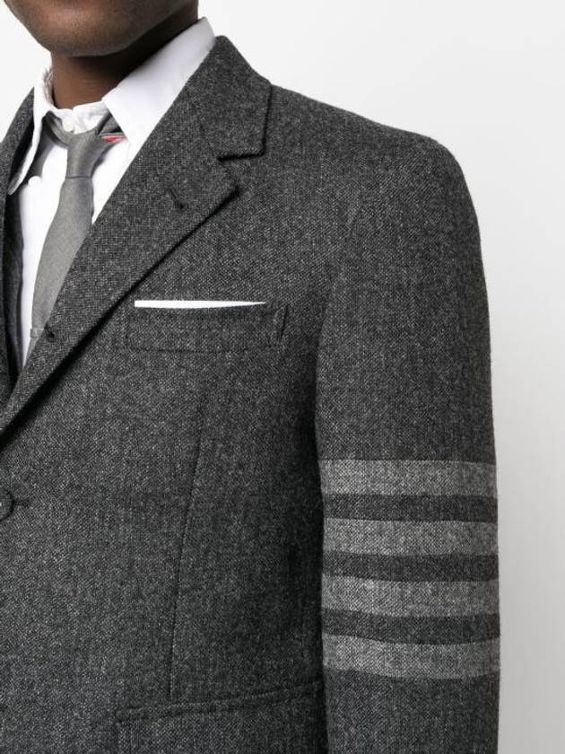 Donegal Tweed 4 Bar Single Breasted Blazer Jacket Grey - THOM BROWNE - BALAAN 4