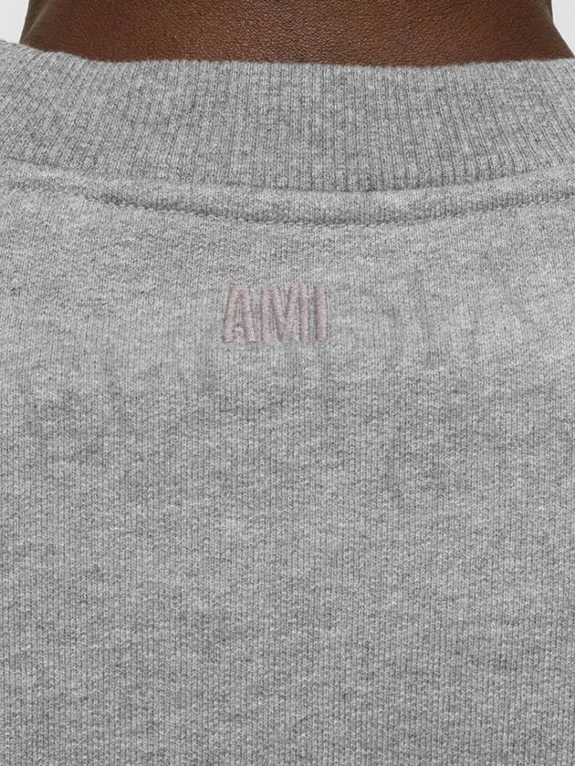 Small Heart Logo Sweatshirt Grey - AMI - BALAAN 7