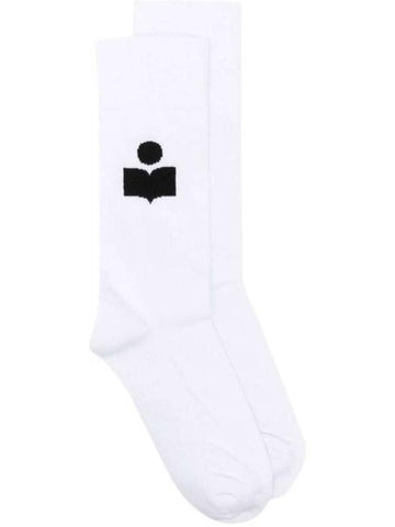 Siloki Logo Socks White - ISABEL MARANT - BALAAN 1