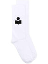 Siloki Logo Socks White - ISABEL MARANT - BALAAN 1