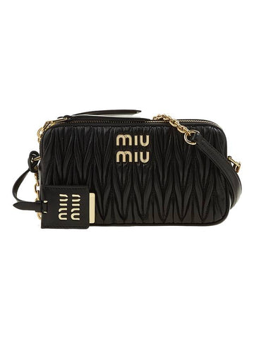 Matelasse Nappa Leather Mini Bag Black - MIU MIU - BALAAN 1