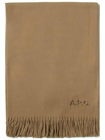 Signature Embroidered Logo Wool Muffler Camel - A.P.C. - BALAAN 2