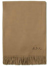 Signature Embroidered Logo Wool Muffler Camel - A.P.C. - BALAAN 2