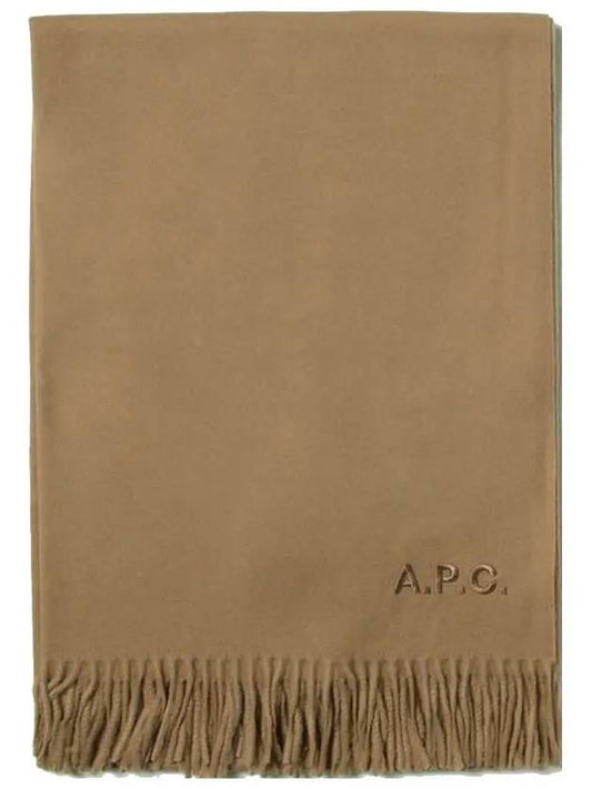 Signature Embroidered Logo Wool Muffler Camel - A.P.C. - BALAAN 2