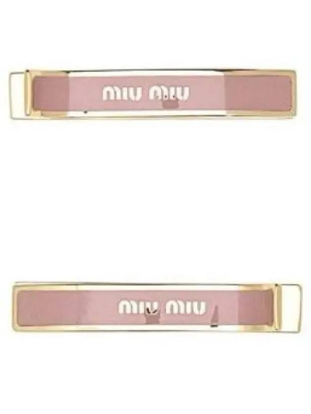 Engraved Logo Hair Pin Set Orchid Pink - MIU MIU - BALAAN 3