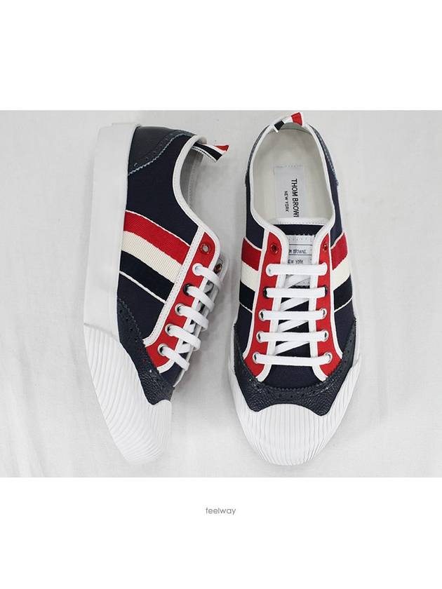 RWB Canvas Broguing Low Top Sneakers Blue - THOM BROWNE - BALAAN 3