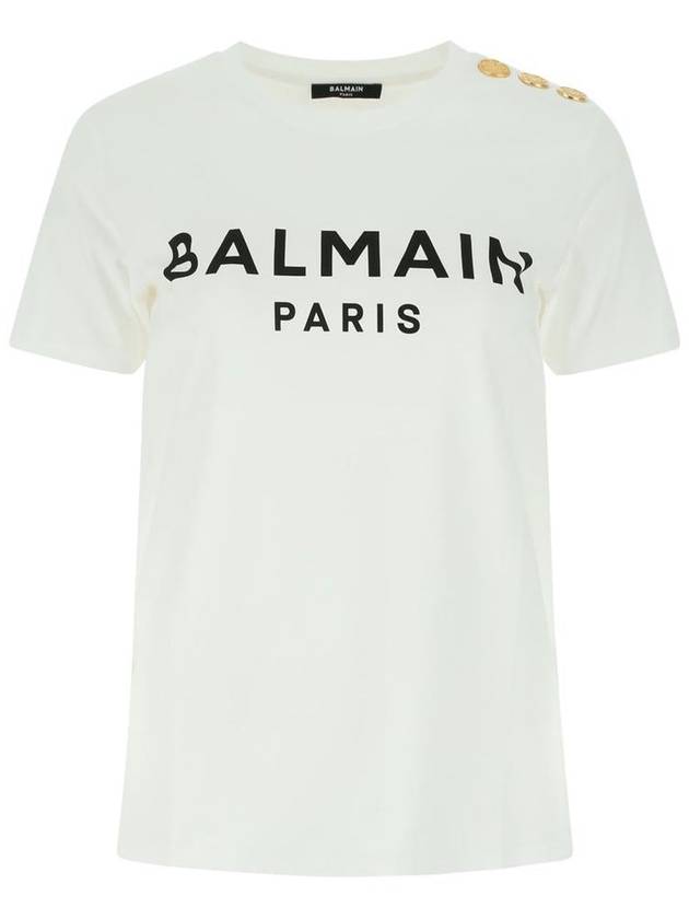 Logo Crew Neck Short Sleeve T-Shirt White - BALMAIN - BALAAN 2