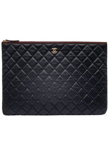 Women s A82552 Lambskin Classic COCO Gold Logo Large Clutch - CHANEL - BALAAN 1