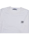 Organic Cotton Short Sleeve T-Shirt White - STONE ISLAND - BALAAN 4