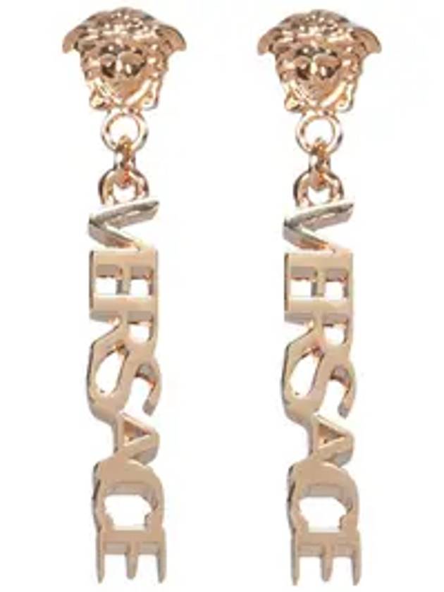 Logo Drop Earrings Gold - VERSACE - BALAAN 6