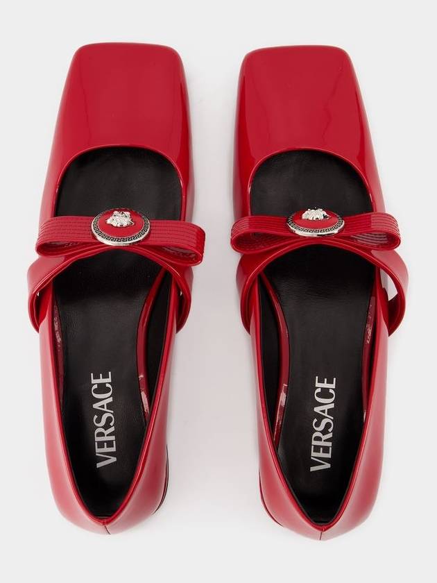 Gianni Ribbon Flat Shoes - Versace - Leather - Red - VERSACE - BALAAN 4