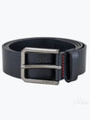 Metal Buckle Leather Belt Black - HUGO BOSS - BALAAN 2