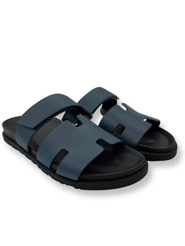 Chypre Men's Sandals Dark Blue Apsong - HERMES - BALAAN 1