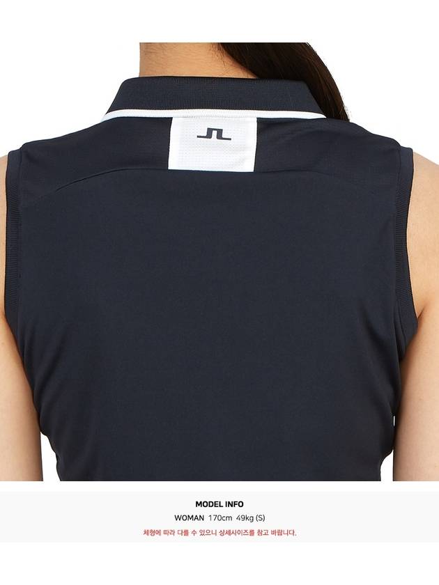 Women's Annika Sleeveless PK Shirt Navy - J.LINDEBERG - BALAAN 8