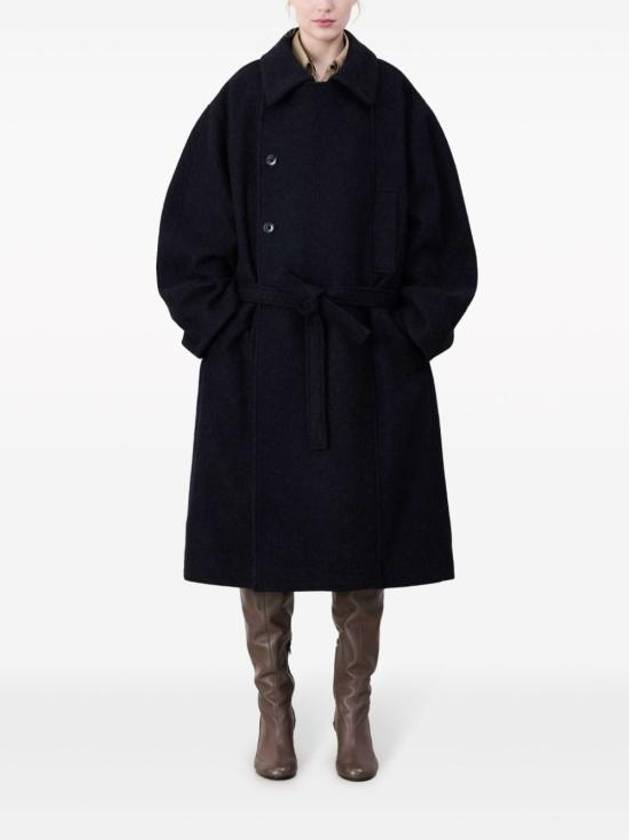 Asymmetrical Bathrobe Single Coat Black - LEMAIRE - BALAAN 4