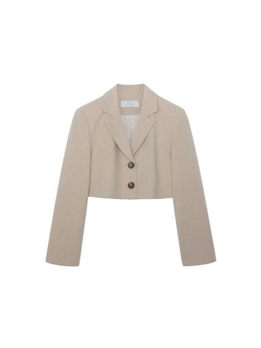 Colin Wool Basic Two Button Short Crop Jacket Blush Beige COLIN39BSB - RAMUSTUDIO - BALAAN 1