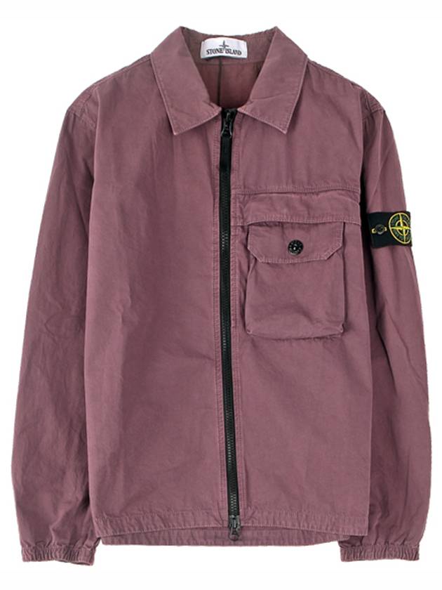 20FW 7315107WN V0145 Wappen Pocket Zip-up Shirt Jacket Purple Men's Jacket TEO - STONE ISLAND - BALAAN 1