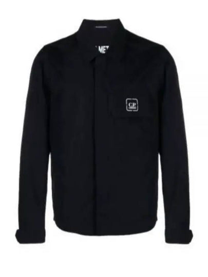 Metropolis Logo Patch Shirt Zip Up Jacket Navy - CP COMPANY - BALAAN 2