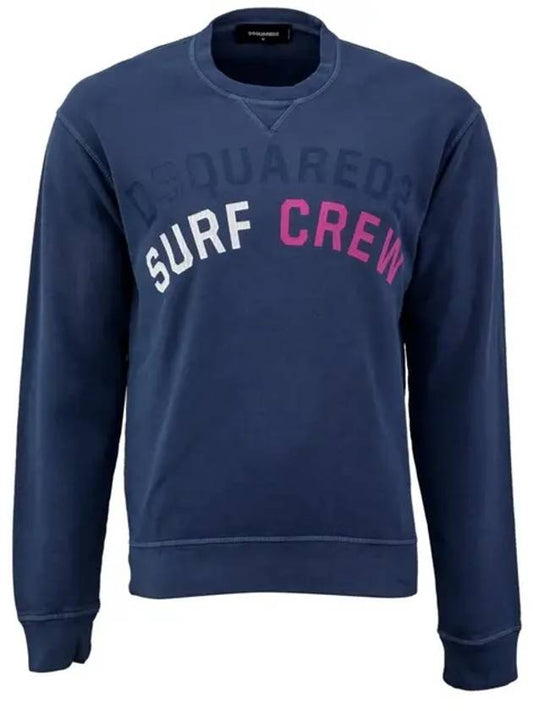 Surf Crew Sweatshirt Blue - DSQUARED2 - BALAAN 1