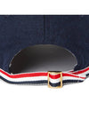 Bow Grosgrain Wool Flannel Ball Cap Navy - THOM BROWNE - BALAAN 8