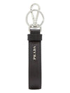 Saffiano Leather Key Holder Black - PRADA - BALAAN 3