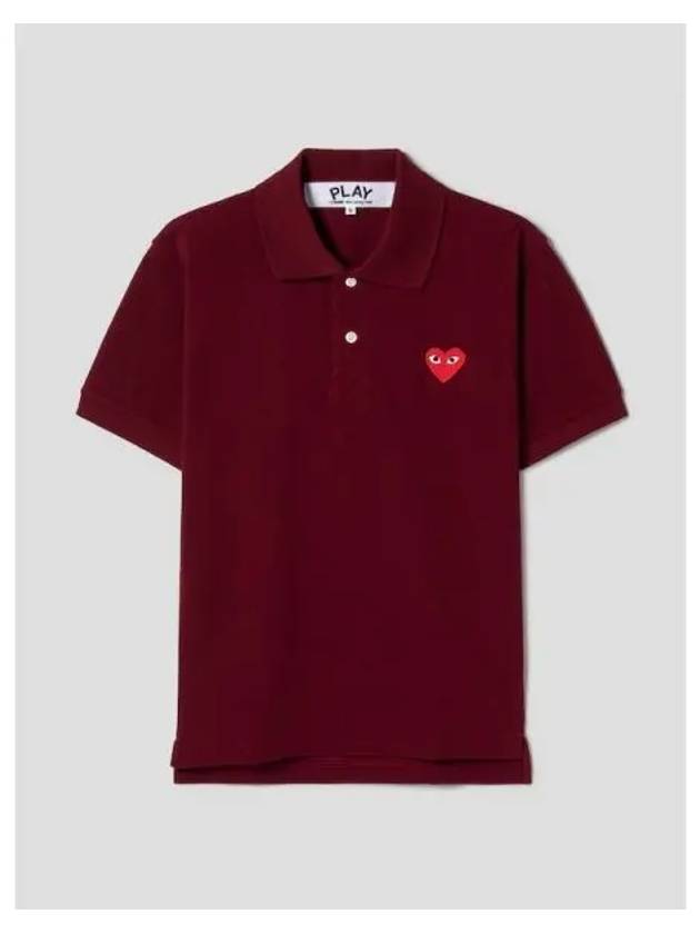 Unisex Red Heart Waffen Polo T shirt Blouse Southern Burgundy Domestic Product GM0024042381219 - COMME DES GARCONS PLAY - BALAAN 1