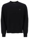 Face Patch Crew Neck Knit Top Black - ACNE STUDIOS - BALAAN 2