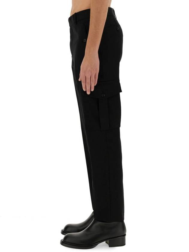 Men's Belt Loop Tapered Leg Straight Pants Black - ALEXANDER MCQUEEN - BALAAN 5