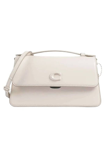 Juno Leather Shoulder Bag White - COACH - BALAAN 1