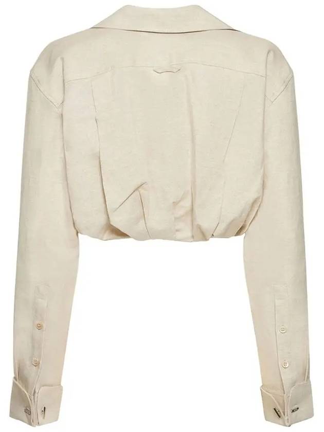 La Chemise Machou Bolero Crop Blouse Beige - JACQUEMUS - BALAAN 4