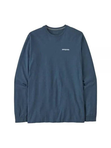 P6 Logo Responsibili Long Sleeve T-Shirt Utility Blue - PATAGONIA - BALAAN 1