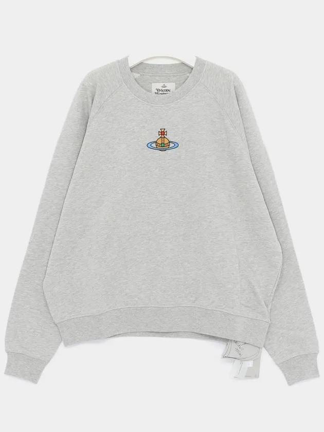 Embroidered Logo Cotton Sweatshirt Grey - VIVIENNE WESTWOOD - BALAAN 3