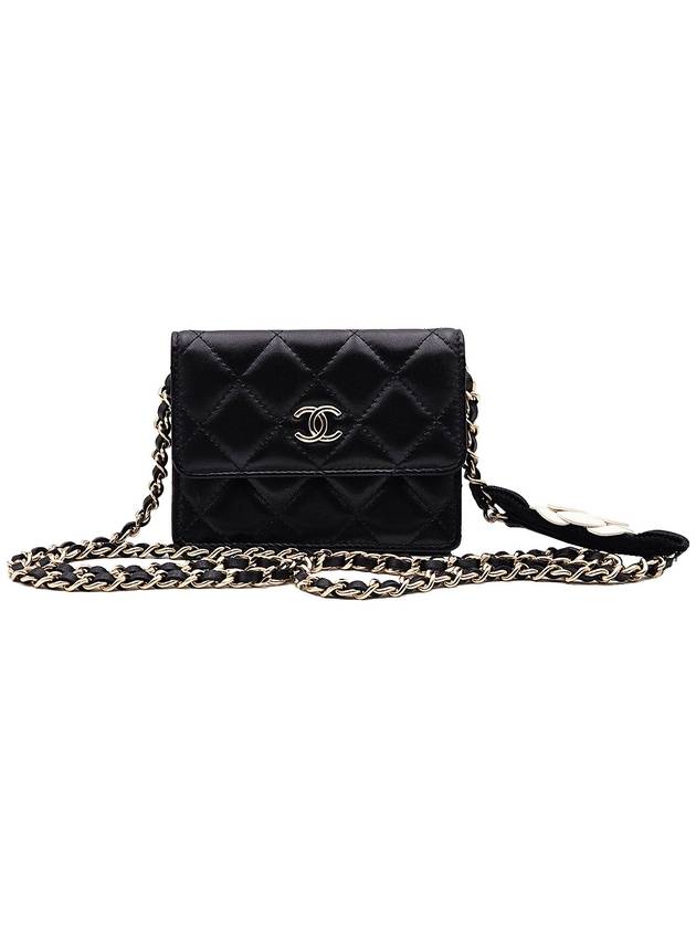 Chanel AP2163 Black Gold CC Camellia Chain Mini WOC Cross Bag 31st - CHANEL - BALAAN 1