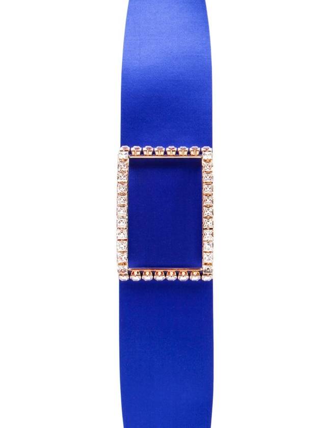 crystal buckle belt blue - ROGER VIVIER - BALAAN 3