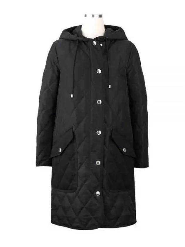 Diamond Quilted Hooded Single Coat Black - BURBERRY - BALAAN 2